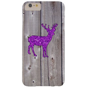 Girly Purple Glitter Deer Rustic Style Barely There Iphone 6 Plus Case by CrestwoodandBeach at Zazzle