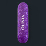 Girly Purple Glitter Glam Bling Modern Skateboard<br><div class="desc">Pretty girly bling skate board for that girly girl. So cool for all that skating.</div>