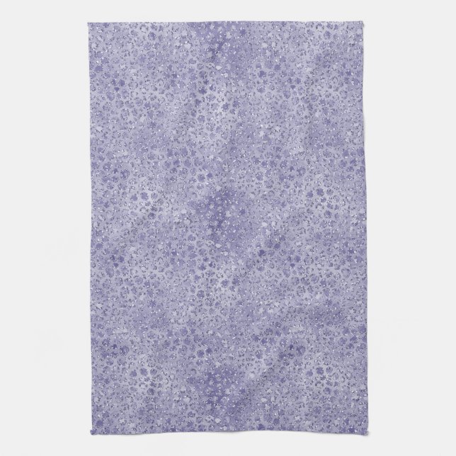 Girly Purple Glitter Glitz Leopard print Kitchen Towel (Vertical)