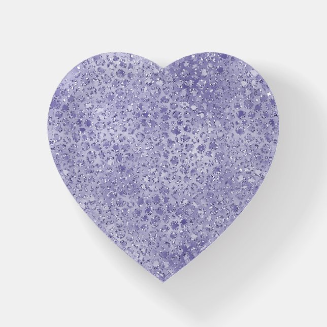 Girly Purple Glitter Glitz Leopard print Paperweight (Front)