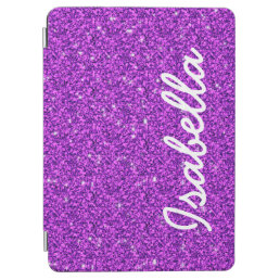 GIRLY PURPLE GLITTER PRINTED PERSONALIZED iPad AIR COVER