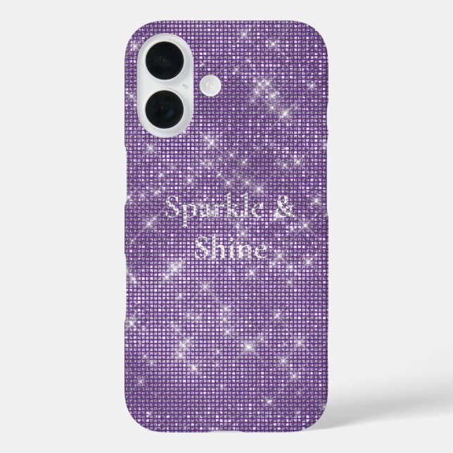 Girly Purple Glitzy Sparkle  Case-Mate iPhone Case (Back)
