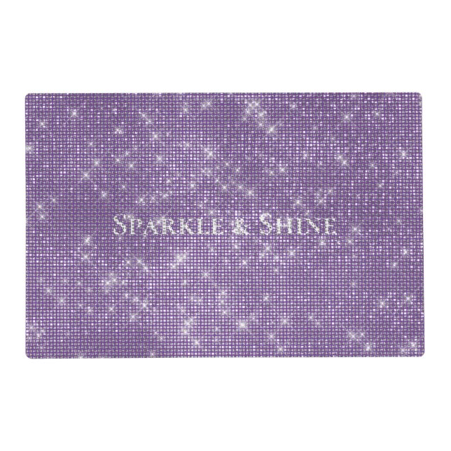 Girly Purple Glitzy Sparkle  Placemat (Front)