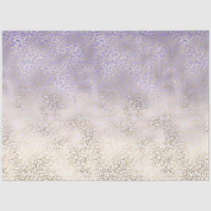 Girly Purple Gold Ombre Leopard Print Tissue Paper