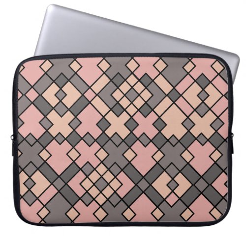 girly purple grids pattern laptop sleeve