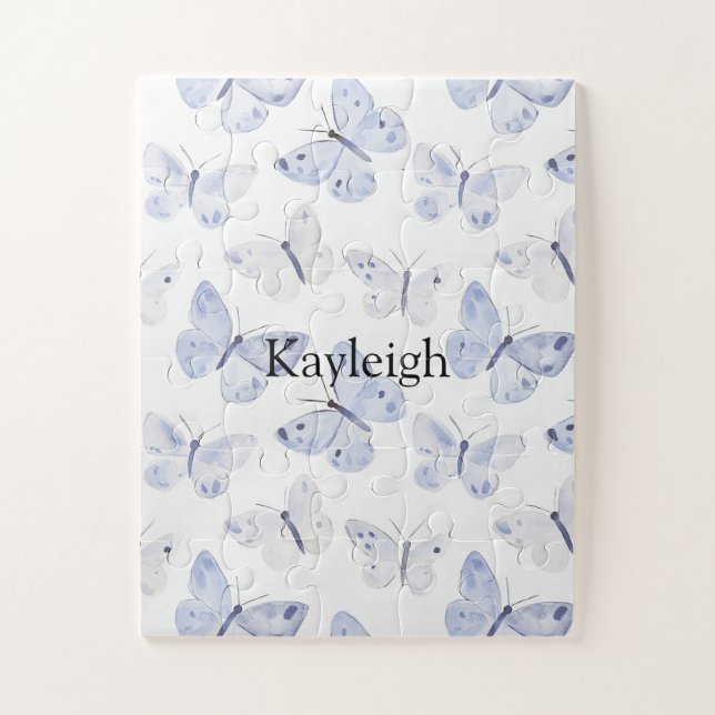 Girly Purple Lavender Butterflies Jigsaw Puzzle (Vertical)