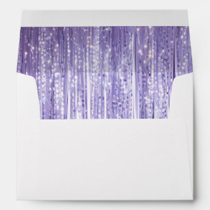 Girly Purple Lavender Tinsel Stripes Envelope