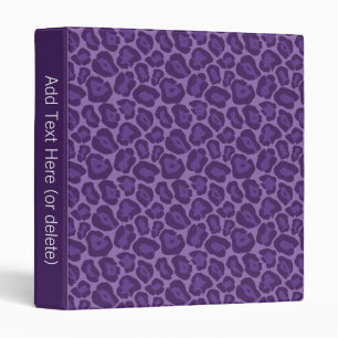 Girly Purple Leopard Pattern Binder