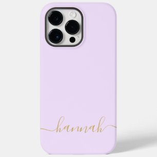 Girly Purple Monogram Modern Script Personalized Case-Mate iPhone 14 Pro Max Case