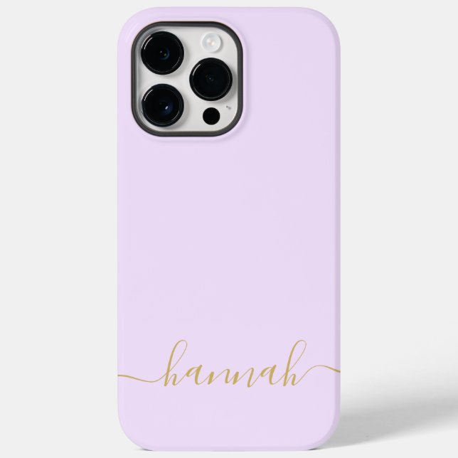 Girly Purple Monogram Modern Script Personalized Case-Mate iPhone Case (Back)