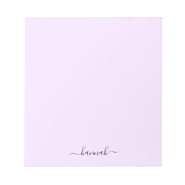 Girly Purple Monogram Modern Script Personalized Notepad (Front)