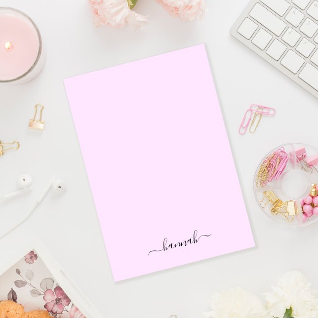 Girly Purple Monogram Modern Script Personalized Post-it Notes (Creator Uploaded)