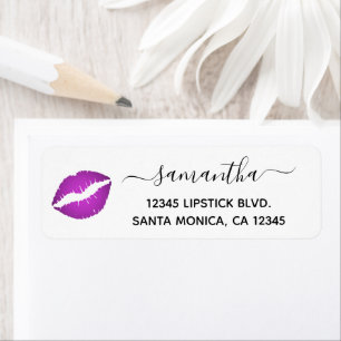 Girly Purple Ombre Lipstick Label