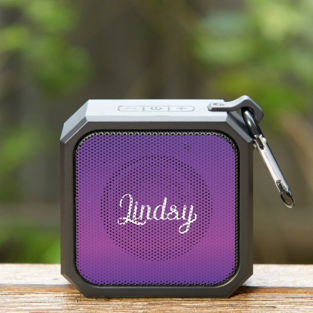 Girly Purple Ombre Pattern Name Bluetooth Speaker (Insitu(Outdoor))