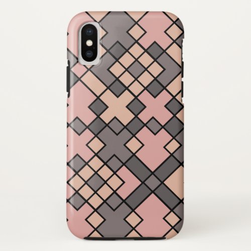 girly purple pink grids pattern  iPhone x case
