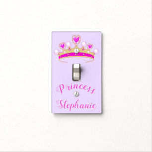 Girly Purple Princess Tiara Personalized Light Switch Cover