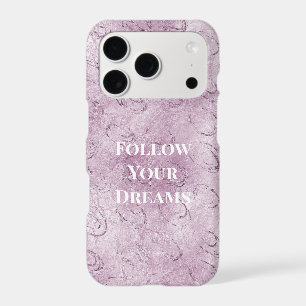 Girly Purple Silver Swirls iPhone 17 Pro Case