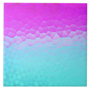 Girly Purple Turquoise Ombre Mosaic Bokeh Pattern Ceramic Tile