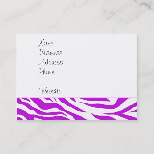 Girly Purple White Zebra Stripes Wild Animal Print Business Card Template