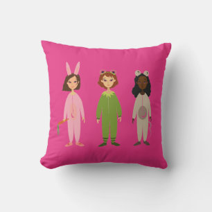 Girly pyjama party cute throw pillow