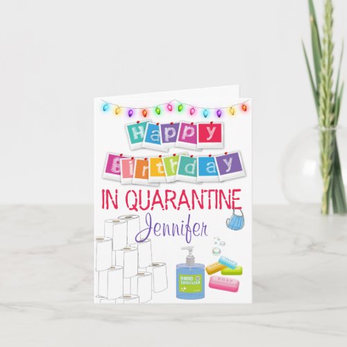 Girly Quarantine Birthday Card