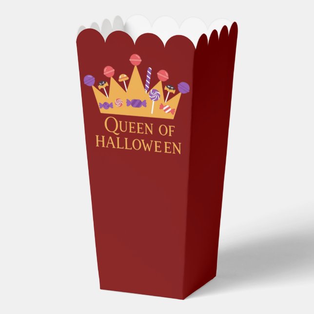 Girly Queen of Halloween Favor Boxes (Back)