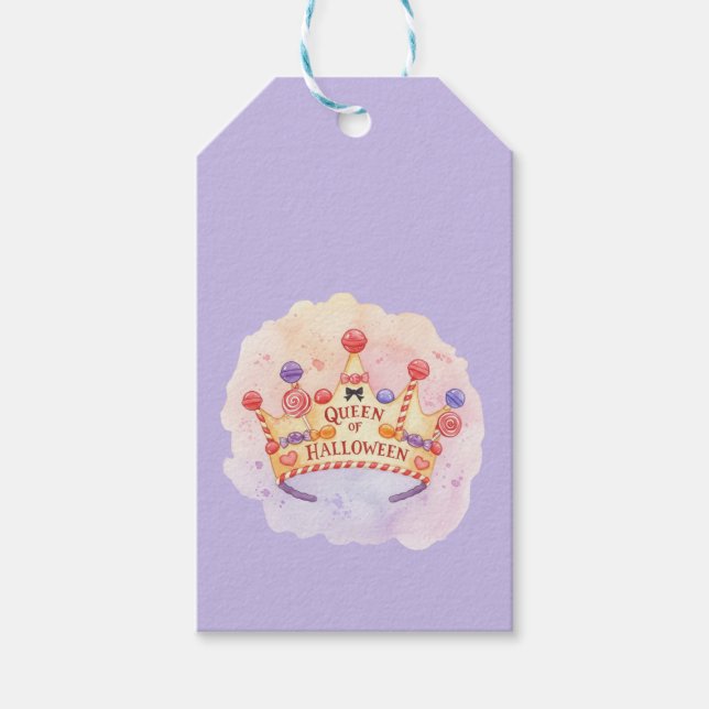 Girly Queen of Halloween Gift Tags (Front)