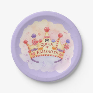 Girly Queen of Halloween Paper Plates