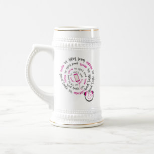 Girly quote Good taste in music bad taste in men Beer Stein