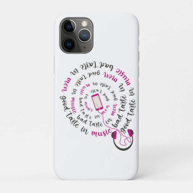 Girly quote Good taste in music bad taste in men Case-Mate iPhone Case (Back)