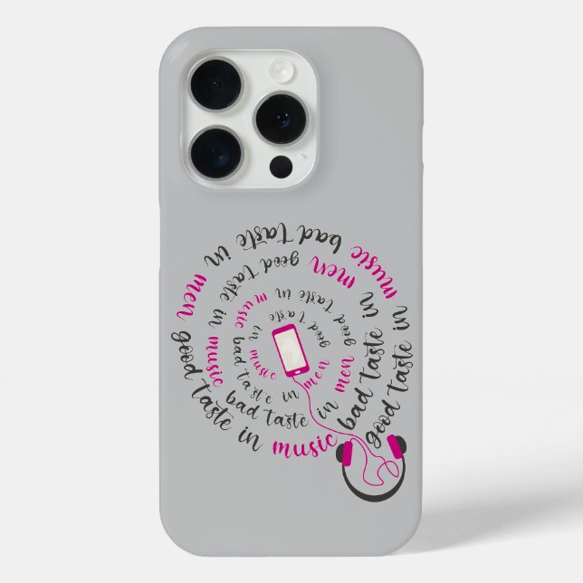Girly quote Good taste in music bad taste in men Case-Mate iPhone Case (Back)