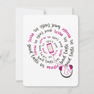 Girly quote Good taste in music bad taste in men Holiday Card