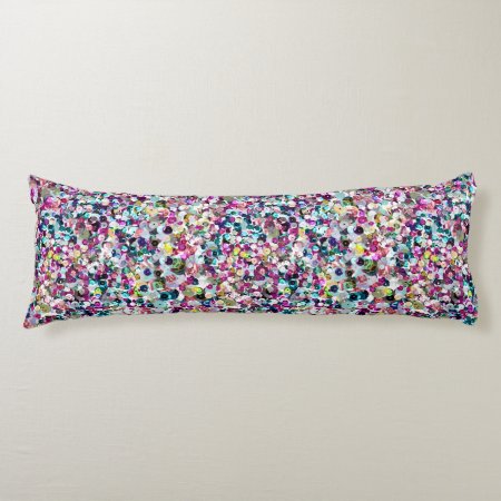 Girly Rainbow Faux Sequins Bling Body Pillow
