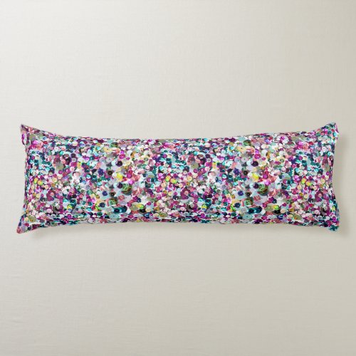 Girly Rainbow Faux Sequins Bling Body Pillow