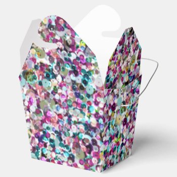 Girly Rainbow Faux Sequins Bling Favor Boxes by its_sparkle_motion at Zazzle