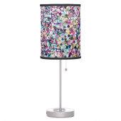 Girly Rainbow Faux Sequins Bling Table Lamp (Left)