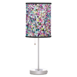 Girly Rainbow Faux Sequins Bling Table Lamp