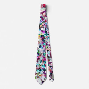 Girly Rainbow Faux Sequins Bling Tie