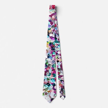 Girly Rainbow Faux Sequins Bling Tie