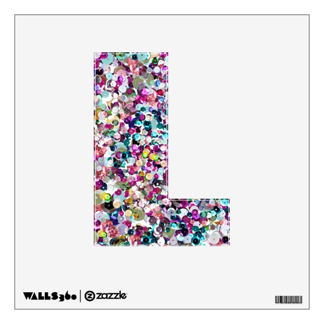 Girly Rainbow Faux Sequins Bling Wall Decal (Front)
