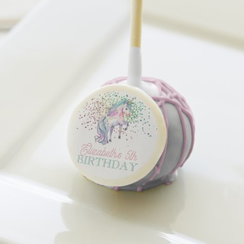Girly Rainbow Glitter Magical Unicorn Birthday  Cake Pops