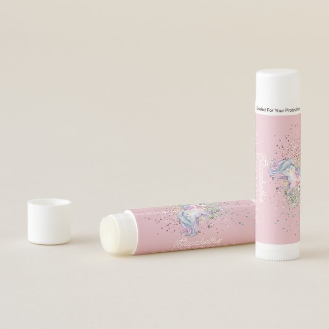 Girly Rainbow Glitter Magical Unicorn Birthday  Lip Balm (In Situ)