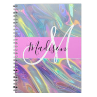 Girly Rainbow Holographic Iridescent Monogram Name