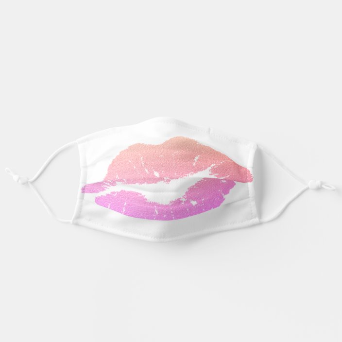 Girly Rainbow Unicorn Pink Lips Cloth Face Mask Zazzle Com