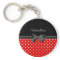 Girly Red and Black Polka Dots With Bow and Name