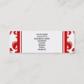 GIRLY RED DAMASK PATTERN 2 YOUR INITIAL MINI BUSINESS CARD (Back)