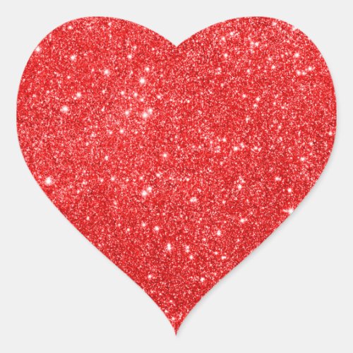 Girly Red Glitter Heart Sticker
