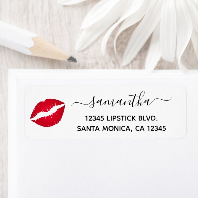 Girly Red Ombre Lipstick Label (Insitu)