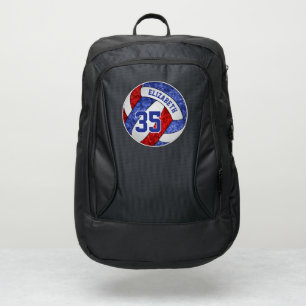 girly red white blue sporty volleyball port authority® backpack