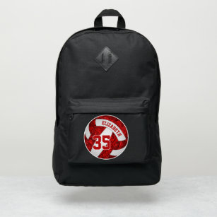girly red white sporty volleyball port authority® backpack
